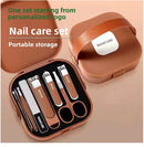 Kit Manicure e Pedicure 8 Peças em Aço Inoxidável – Conjunto Profissional Portátil